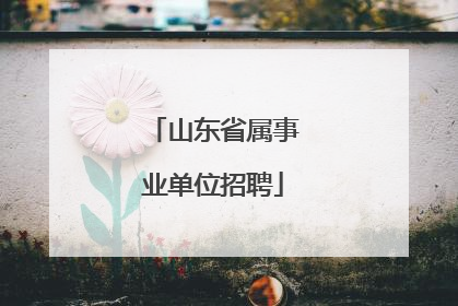 山东省属事业单位招聘