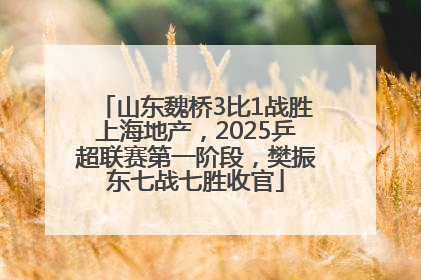 山东魏桥3比1战胜上海地产，2025乒超联赛第一阶段，樊振东七战七胜收官