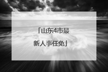 山东4市最新人事任免