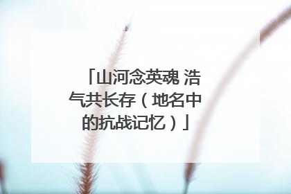 山河念英魂 浩气共长存（地名中的抗战记忆）