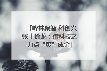 峰林聚智 科创兴张丨徐龙：借科技之力点“废”成金