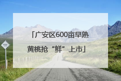 广安区600亩早熟黄桃抢“鲜”上市