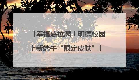 幸福感拉满！明德校园上新端午“限定皮肤”