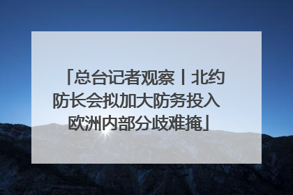 总台记者观察丨北约防长会拟加大防务投入 欧洲内部分歧难掩