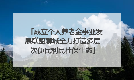 成立个人养老金事业发展联盟聊城全力打造多层次便民利民社保生态