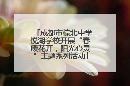 成都市棕北中学悦湖学校开展“春暖花开，阳光心灵”主题系列活动