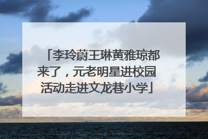 李玲蔚王琳黄雅琼都来了，元老明星进校园活动走进文龙巷小学