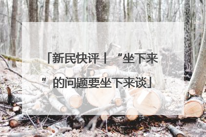 新民快评丨“坐下来”的问题要坐下来谈