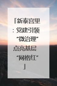 新泰宫里：党建引领“微治理” 点亮基层“网格红”
