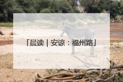晨读｜安谅：福州路
