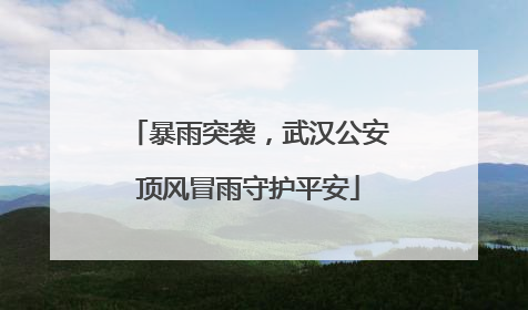 暴雨突袭，武汉公安顶风冒雨守护平安