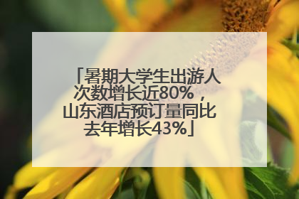 暑期大学生出游人次数增长近80%，山东酒店预订量同比去年增长43%