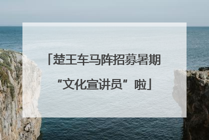 楚王车马阵招募暑期“文化宣讲员”啦