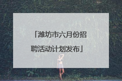 潍坊市六月份招聘活动计划发布