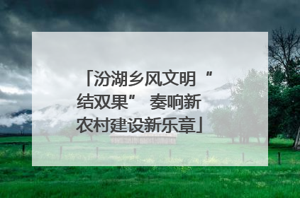 汾湖乡风文明“结双果” 奏响新农村建设新乐章