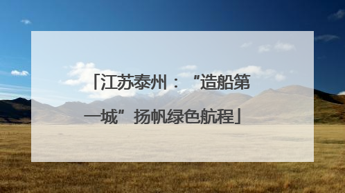江苏泰州：“造船第一城”扬帆绿色航程