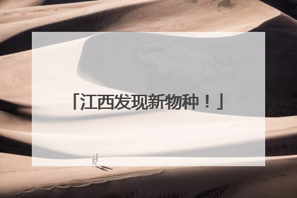 江西发现新物种！