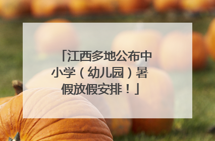 江西多地公布中小学（幼儿园）暑假放假安排！