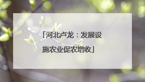 河北卢龙：发展设施农业促农增收