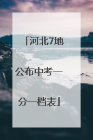 河北7地公布中考一分一档表