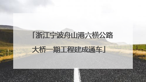 浙江宁波舟山港六横公路大桥一期工程建成通车
