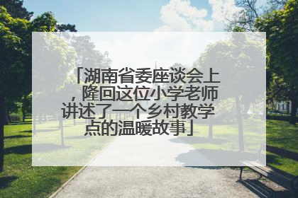 湖南省委座谈会上，隆回这位小学老师讲述了一个乡村教学点的温暖故事