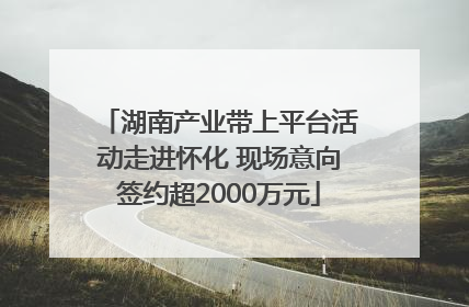 湖南产业带上平台活动走进怀化 现场意向签约超2000万元