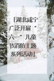 湖北咸宁广泛开展“六一”儿童节消防主题系列活动