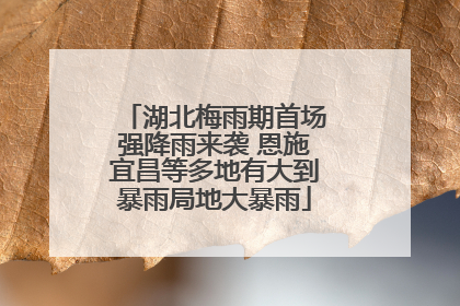湖北梅雨期首场强降雨来袭 恩施宜昌等多地有大到暴雨局地大暴雨