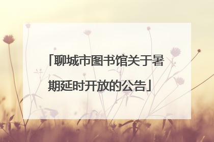聊城市图书馆关于暑期延时开放的公告