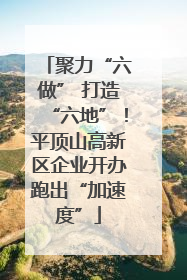 聚力“六做” 打造“六地”！平顶山高新区企业开办跑出“加速度”