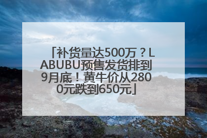 补货量达500万？LABUBU预售发货排到9月底！黄牛价从2800元跌到650元