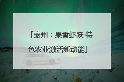 襄州：果香虾跃 特色农业激活新动能