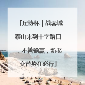 足协杯｜战蓉城泰山来到十字路口，不管输赢，新老交替势在必行