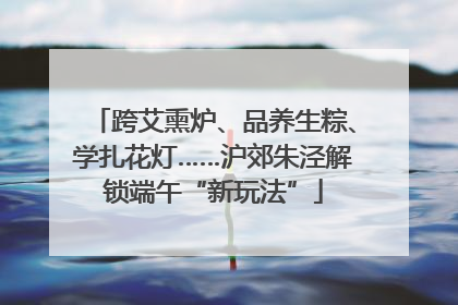 跨艾熏炉、品养生粽、学扎花灯……沪郊朱泾解锁端午“新玩法”