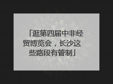 逛第四届中非经贸博览会，长沙这些路段有管制