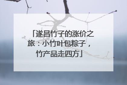 遂昌竹子的涨价之旅：小竹叶包粽子，竹产品走四方