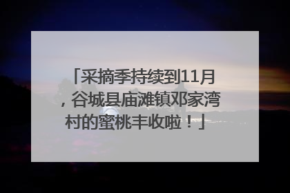 采摘季持续到11月，谷城县庙滩镇邓家湾村的蜜桃丰收啦！