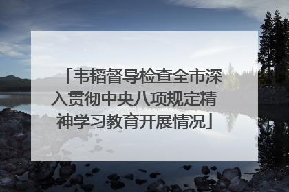 韦韬督导检查全市深入贯彻中央八项规定精神学习教育开展情况