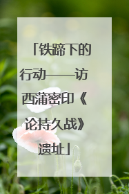铁蹄下的行动——访西蒲密印《论持久战》遗址
