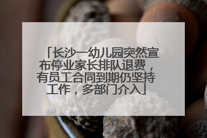 长沙一幼儿园突然宣布停业家长排队退费，有员工合同到期仍坚持工作，多部门介入