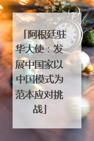 阿根廷驻华大使：发展中国家以中国模式为范本应对挑战