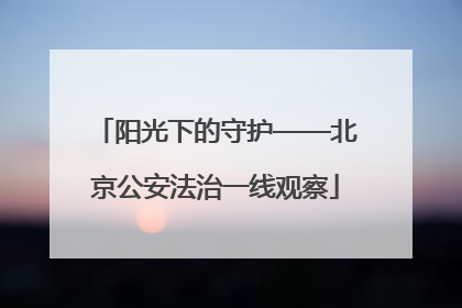 阳光下的守护——北京公安法治一线观察