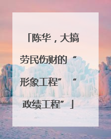 陈华，大搞劳民伤财的“形象工程”“政绩工程”