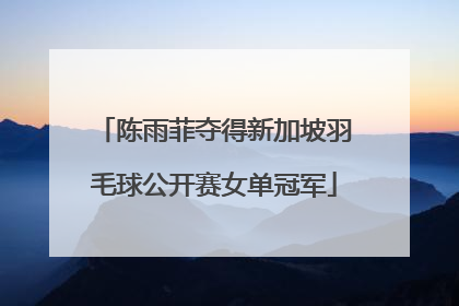 陈雨菲夺得新加坡羽毛球公开赛女单冠军