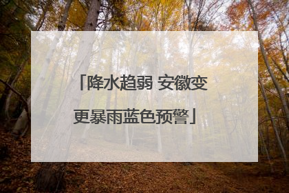 降水趋弱 安徽变更暴雨蓝色预警