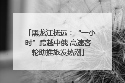黑龙江抚远：“一小时”跨越中俄 高速客轮助推旅发热潮