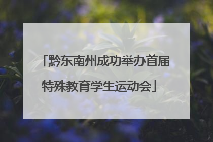 黔东南州成功举办首届特殊教育学生运动会