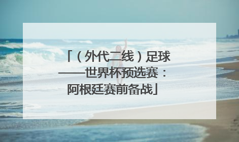 （外代二线）足球——世界杯预选赛：阿根廷赛前备战