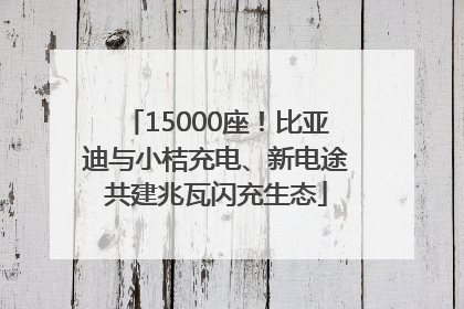 15000座！比亚迪与小桔充电、新电途共建兆瓦闪充生态